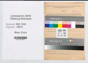 Entnazifizierung Erich Blum, geb. 08.10.1895 (Polizeibeamter)