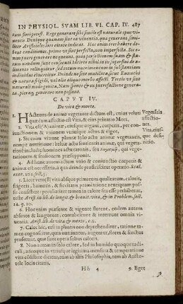 Caput IV. De vita & morte