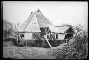 Wismar. Reetgedecktes Bauerngehöft bei Hoben