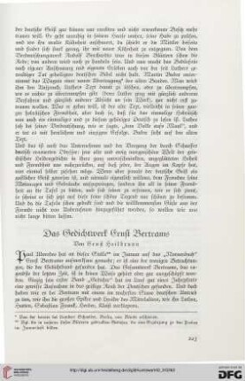 Das Gedichtwerk Ernst Bertrams