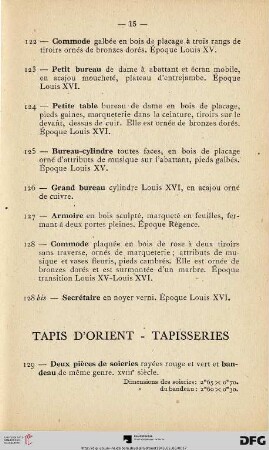 Tapis D'orient-Tapisseries (Nr. 129-135)