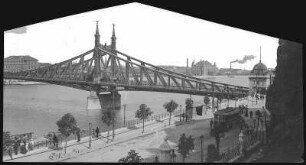 Budapest. Franz-Josephs-Brücke (1894-1896) : Budapest. Franz-Josephs-Brücke (1894-1896; János Feketeházy) über die Donau