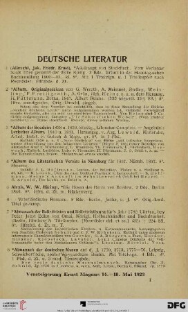 Deutsche Literatur (Nr. 1-276)