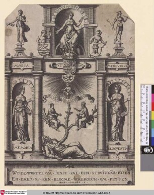 [Blazon of the Chamber of Rhetoric Het Bloemken Jesse at Middelburg; Devise der Gilde der Dichter Het Bloemken Jesse in Middelburg]