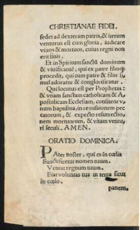 Oratio Dominica.
