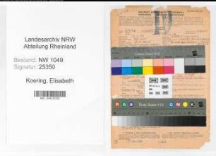 Entnazifizierung Elisabeth Koering , geb. 10.06.1884 (Gewerbelehrerin)