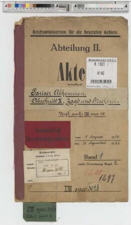 Pariser Abkommen. Abschnitt X: Jagd und Fischerei: Bd. 1