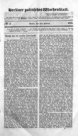 No 5, 1. Februar 1834