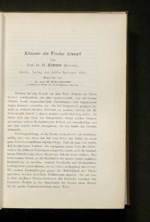 Können die Fische hören?