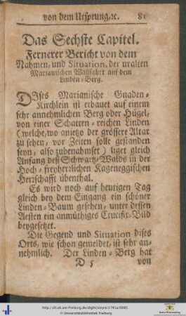 Das Sechste Capitel