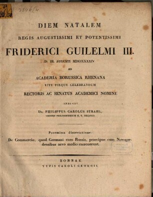 De commercio quod Germani cum Russis, praecipue cum Novogardensibus aevo medio exercuerunt