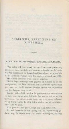 Onderwijs, eeredienst en nijverheid