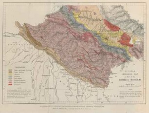 Geological map of part of the Himálaya mountains