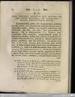 §. II. Iure Noviori Recepta Est Divisio Inter Bona Dotalia, Et Paraphernalia. Utrorumque Notio
