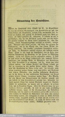 Abwartung der Hausthiere