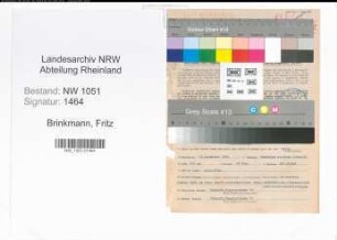Entnazifizierung Fritz Brinkmann , geb. 16.12.1894 (Gastwirt)