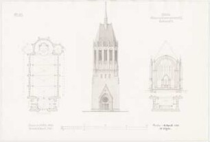 Kirche: Grundriss, Ansicht, Schnitt