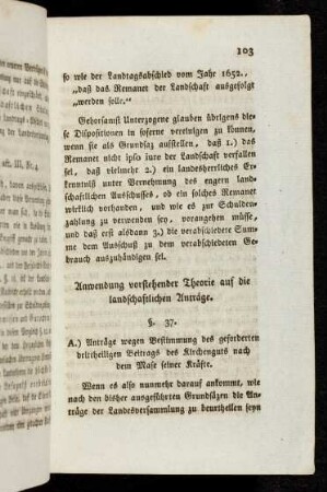 II. Anwendung vorstehender Theorie auf die landschaftlichen Anträge
