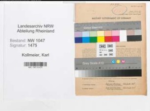 Entnazifizierung Karl Kollmeier , geb. 24.05.1909 (Arzt)