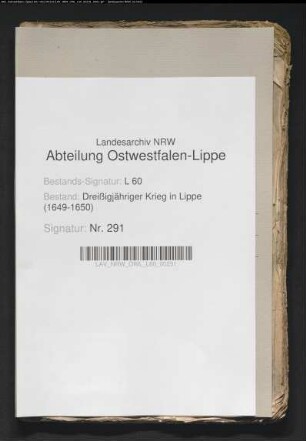 Kriegskontributionen und sonstige Leistungen (Fourage, Servisgelder, Reise- und Kostgelder etc. )1643/44