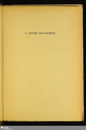 II. Antike Philosophie