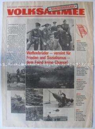 Sonderausgabe der Wochenzeitung der NVA "Volksarmee" zum Manöver "Waffenbrüderschaft 80"