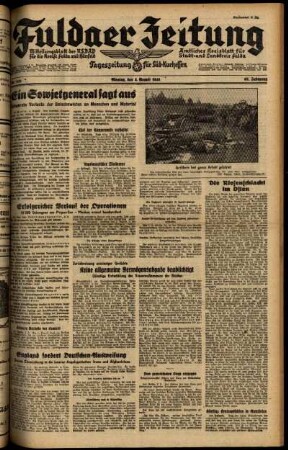 Ausgabe vom Montag, den 04. August 1941.