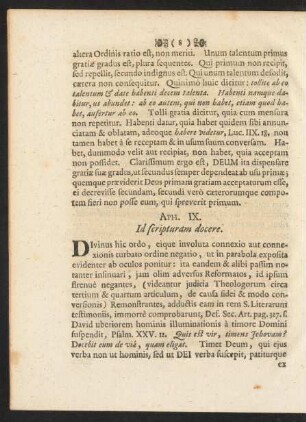 Aph. IX. Id scripturam docere
