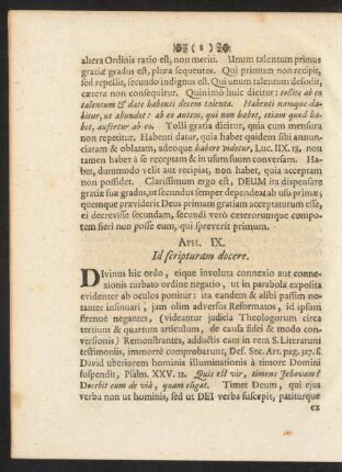 Aph. IX. Id scripturam docere