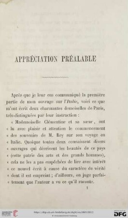 Appréciation Préalable
