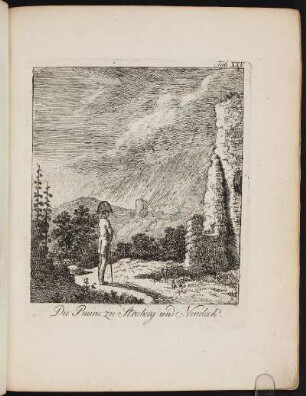 Tab. XXV Die Ruine zu Streiberg und Neudeck. - Burg Neideck, Wiesenttal-Streitberg; Burg Streitburg, Wiesenttal-Streitberg