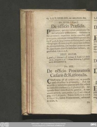 Tit. XVIII. (I. 40.) De officio Praesidis.