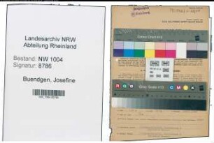 Entnazifizierung Josefine Buendgen , geb. 26.08.1901 (Postassistentin)