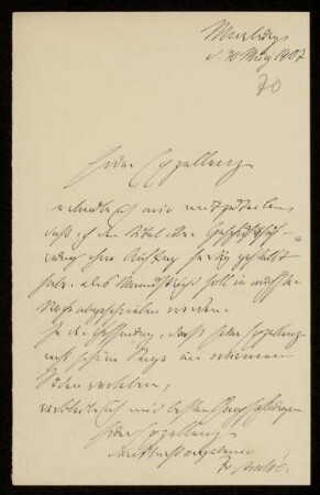 69: Brief von Fritz André an Gottlieb Planck, Marburg, 9.3.1907
