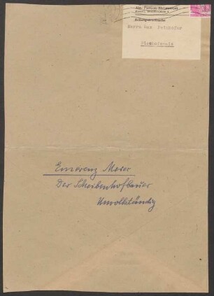 Nachlass Emerenz Meier (1874-1928): Auf dem Scheibenhofe (Fragment) - Staatliche Bibliothek Passau EM 1/9