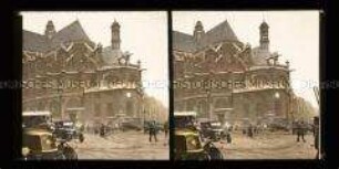 Pfarrkirche Saint-Eustache mit Straßenverkehr, Paris
