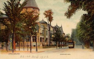 Postkartenalbum mit Motiven von Karlsruhe. "Karlsruhe. Westendstraße"