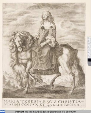 Marie Thérèse von Frankreich, Gemahlin Ludwigs XIV., zu Pferde