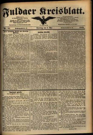 Ausgabe vom Dienstag, den 02. Mai 1905.