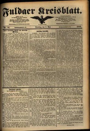 Ausgabe vom Dienstag, den 02. Mai 1905.