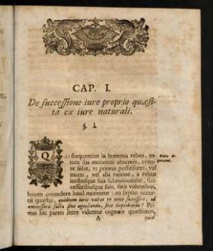 1-13, Cap. I. De successione iure proprio quaesita ex iure naturali.