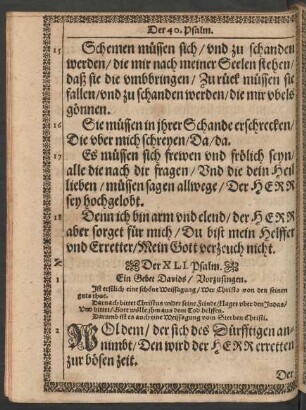 Der XLI. PSalm - Der L. Psalm