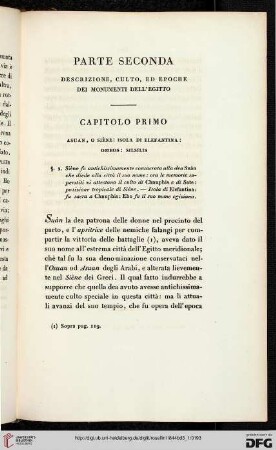 Parte seconda: Descrizione, culto ed epoche dei monumenti dell'Egitto