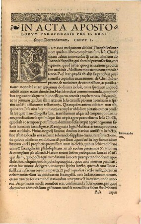 In Acta Apostolorvm Paraphrasis Erasmi Roterodami