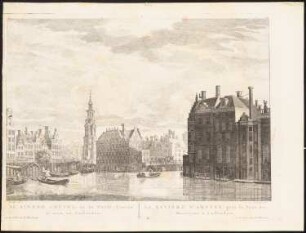 Münzturm und die Binnenamstel, Amsterdam: Ansicht mit dem Hafen