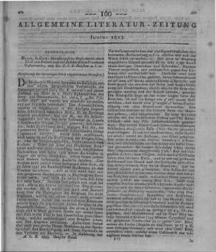 Karsten, K. J. B.: Metallurgische Reise durch einen Theil von Baiern und durch die süddeutschen Provinzen Oesterreichs. Halle: Curt 1821 (Fortsetzung der im vorigen Stück abgebrochenen Rezension)