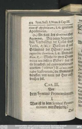 Cap. III. Von dem Syntaxi Pronominum.