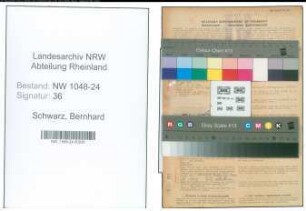 Entnazifizierung Bernhard Schwarz , geb. 03.06.1887 (Verwaltungsbeamter)