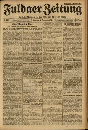 Ausgabe vom Sonntag, den 11. November 1923.