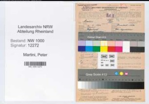 Entnazifizierung Peter Martini, geb. 16.07.1890 (Angestellter)
